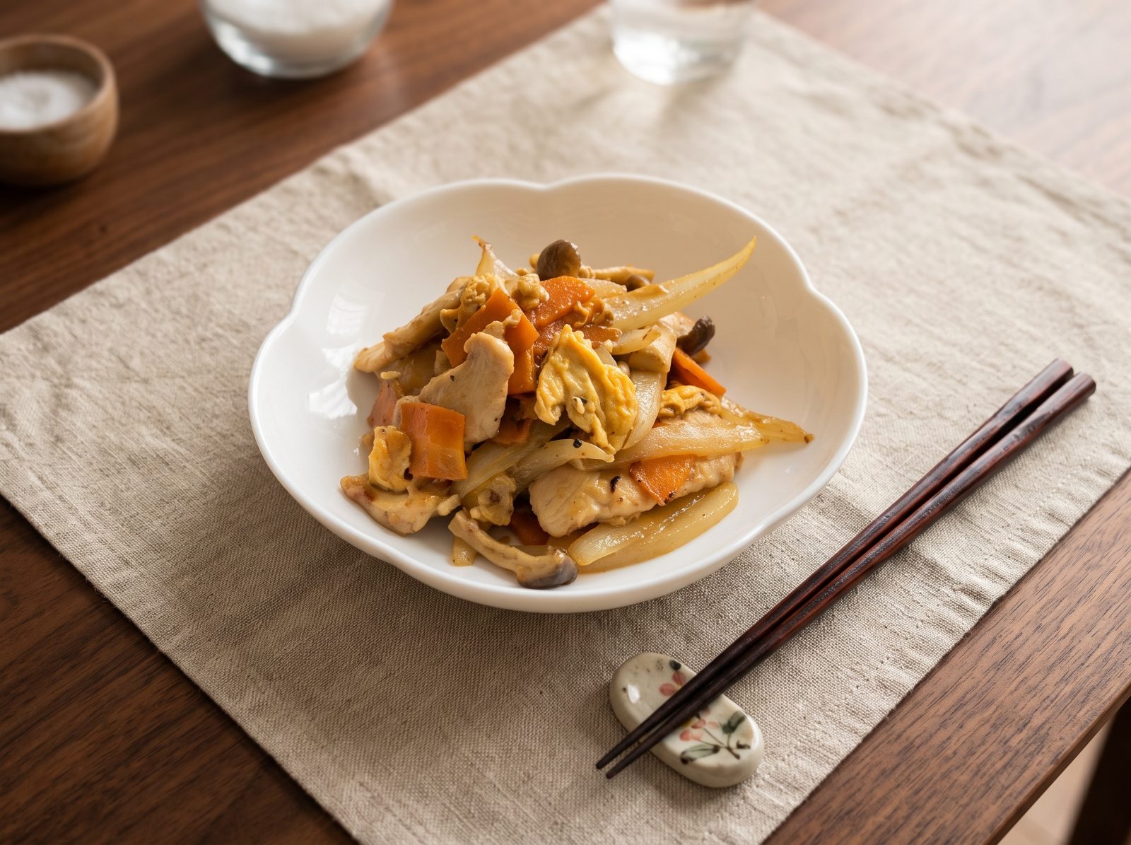 鶏むね肉とエリンギのオイスター卵炒めレシピ