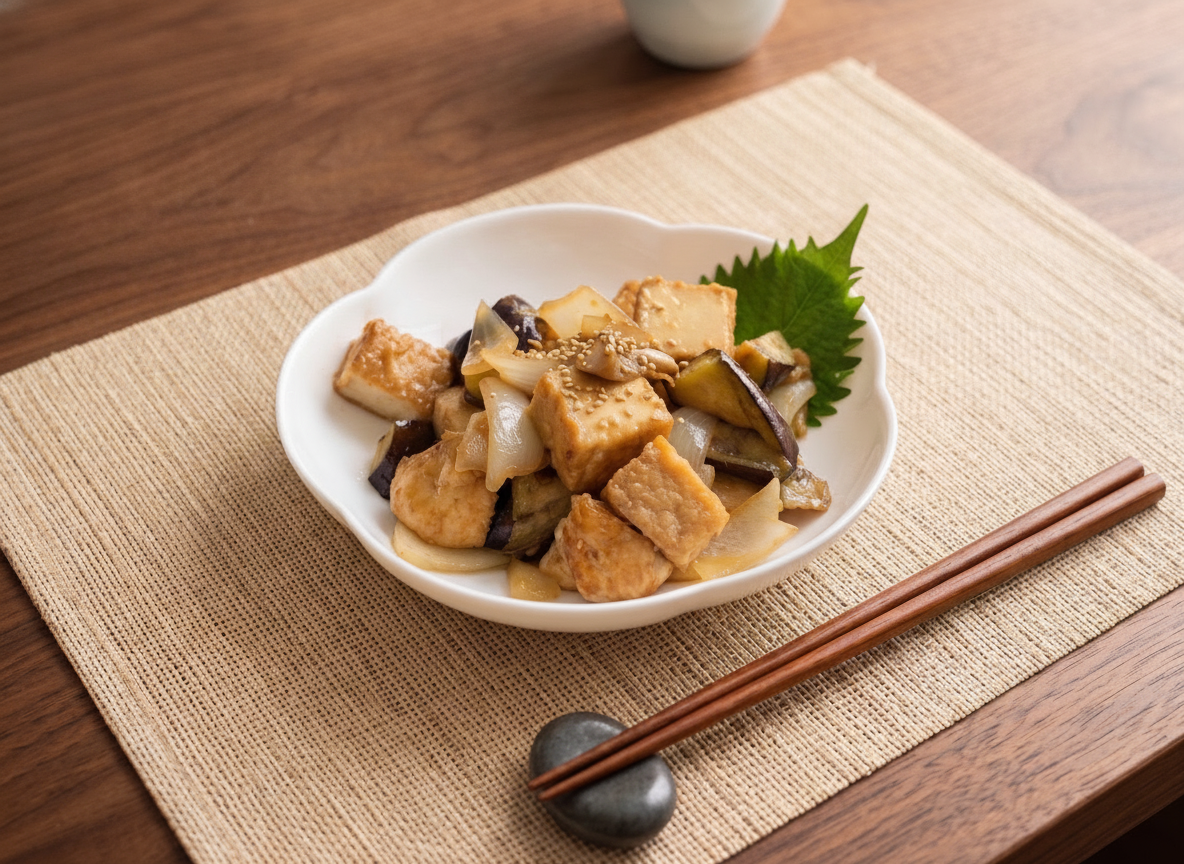 鶏むね肉と厚揚げのみそ炒めレシピ